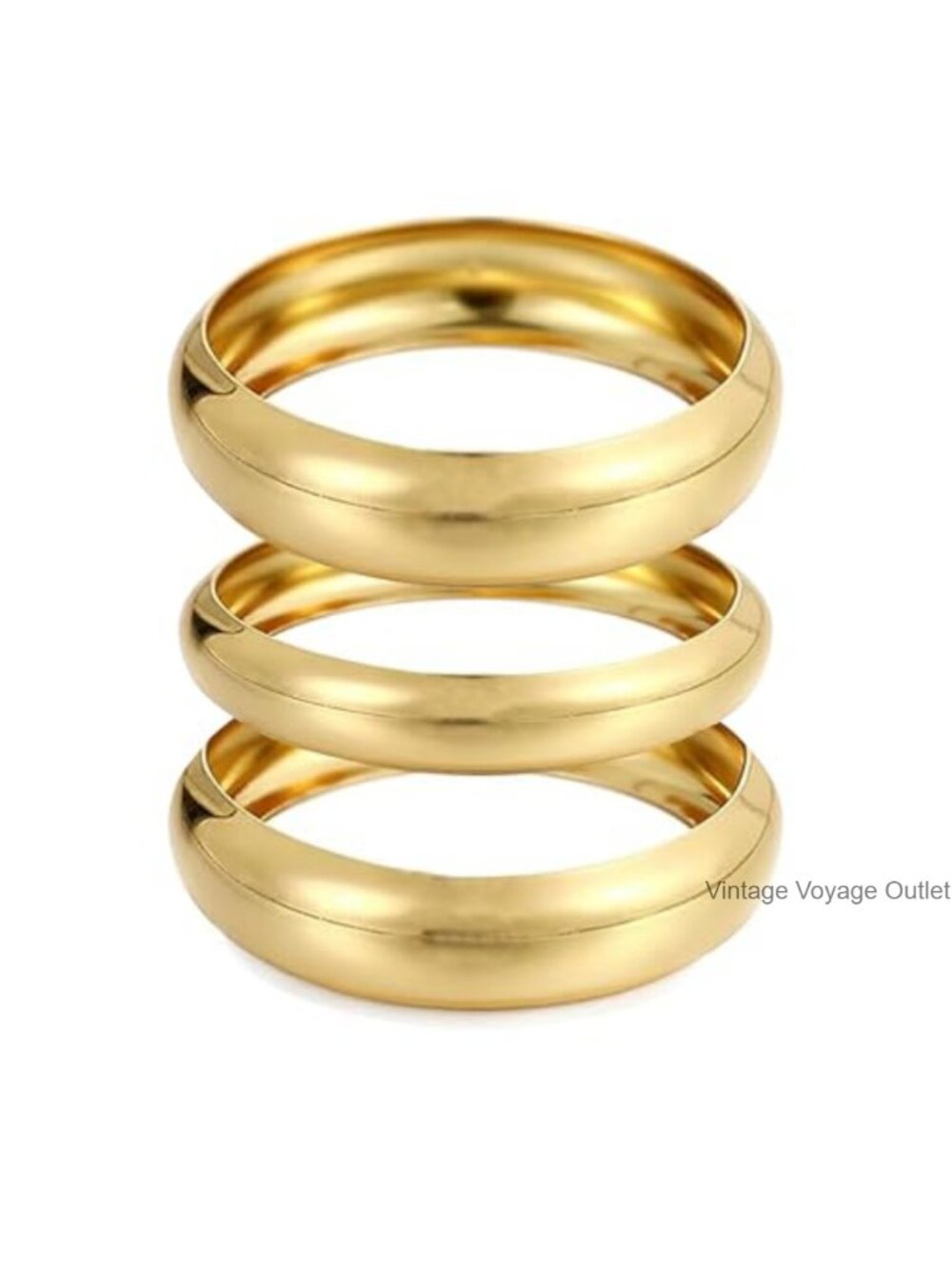 Chunky Gold Plated Bangle Bracelet Set Wide Cuff Stackable Statement Jewelry